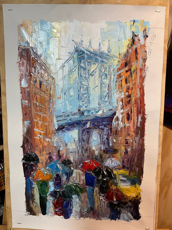 New York umbrellas. Pastel mood