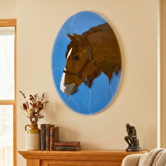 Fused Glass Horse Wall Art
