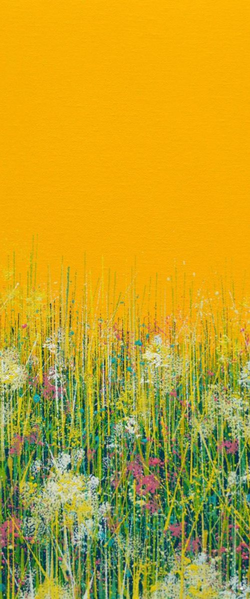 Wild flowers with yellow sky by Marc Todd