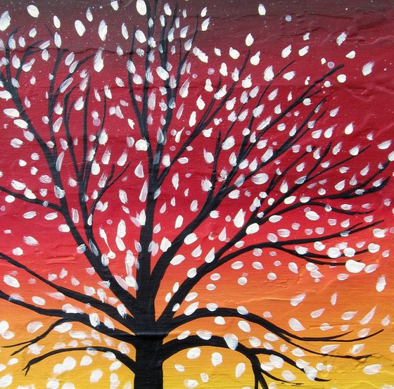 landscape tree  colour abstract " The Tree of Love and Life " painting art canvas - 24 x 36 inches