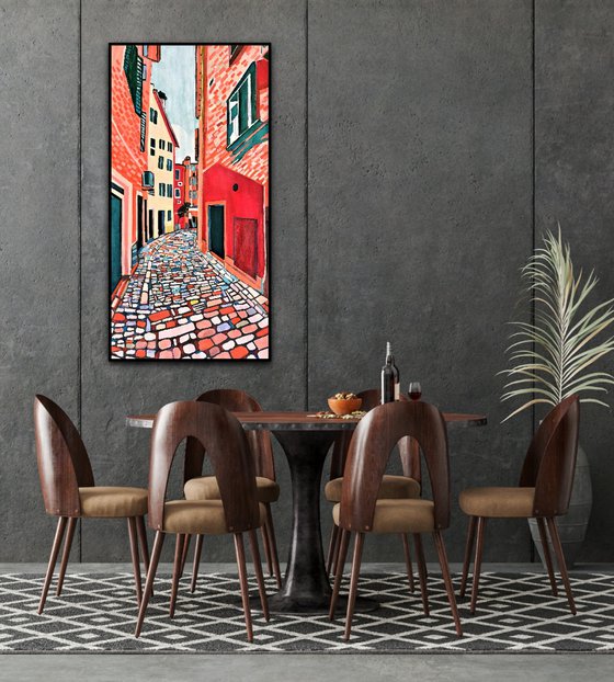 Mediterranean street / 120,5 x 61 x 0,1 cm