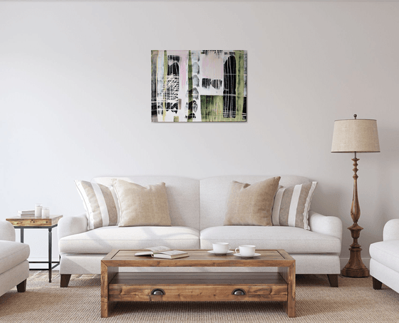 GREEN AND BLACK - Modern Abstract Home Decor Urban art Gift idea