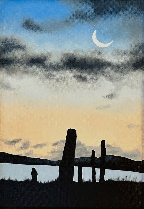 Moon over Brodgar