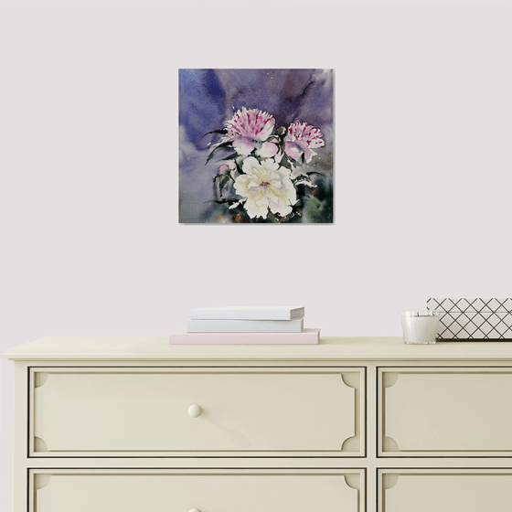 Peonies painting