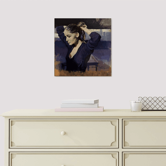 Tying back long hair