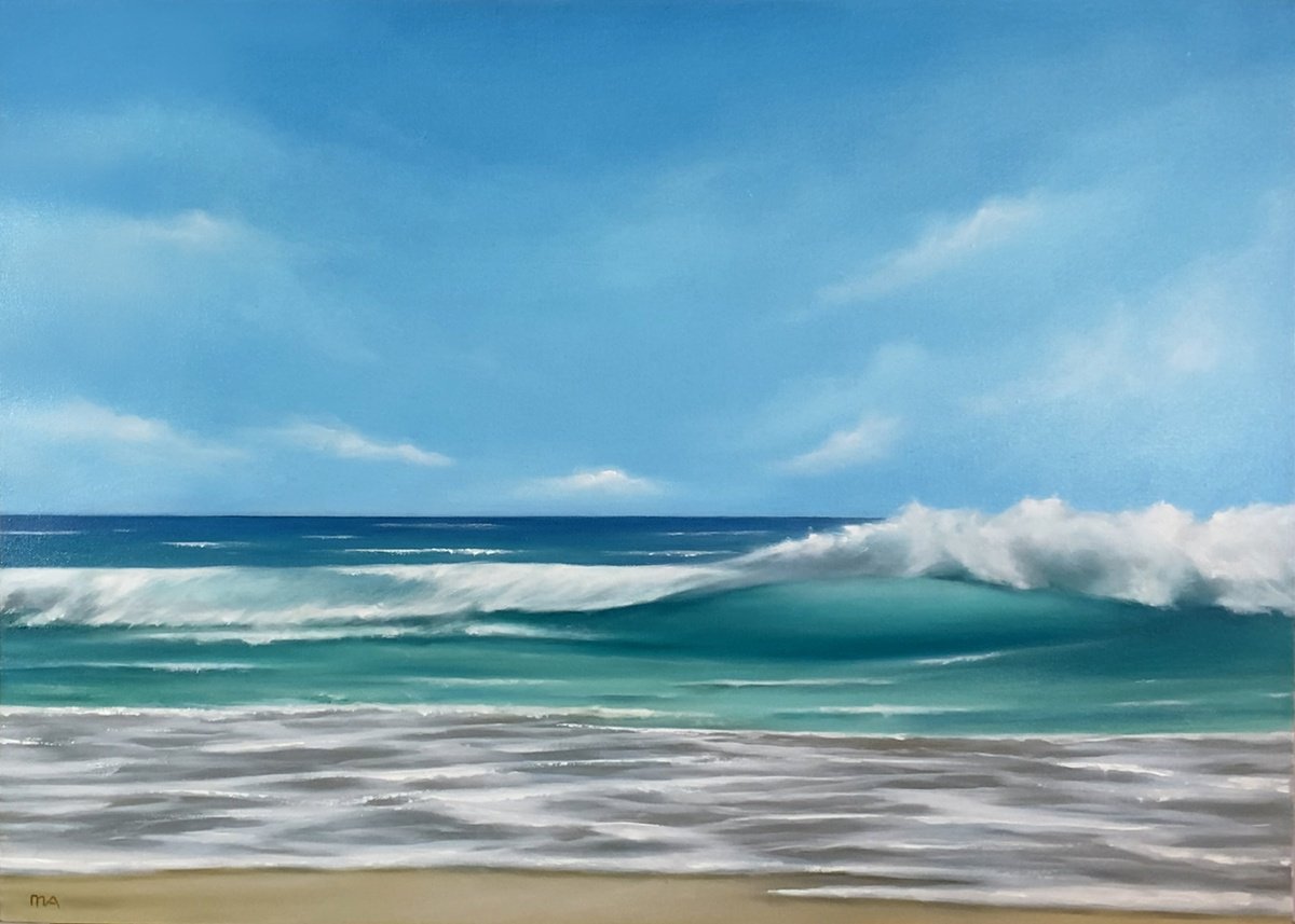 Expressive Oil Painting , Sea Of Dreams By Mullo Art, 28 X 20, Artwork For Sale On Artfinder