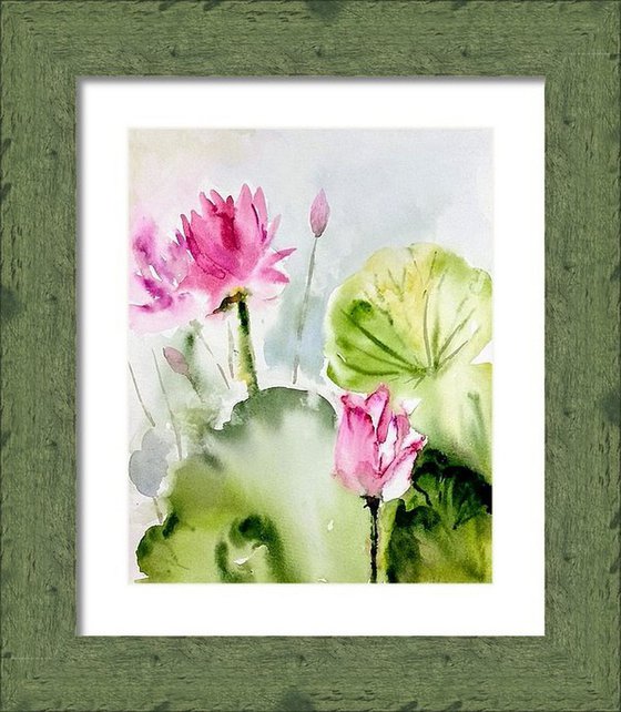 Waterlilies Lotus Painting Limited Edition Print