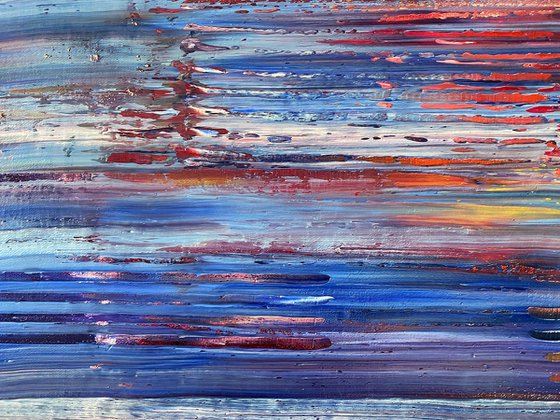 "If You Cut Me I Bleed" - Original PMS Abstract Oil Painting On Canvas - 36" x 12"