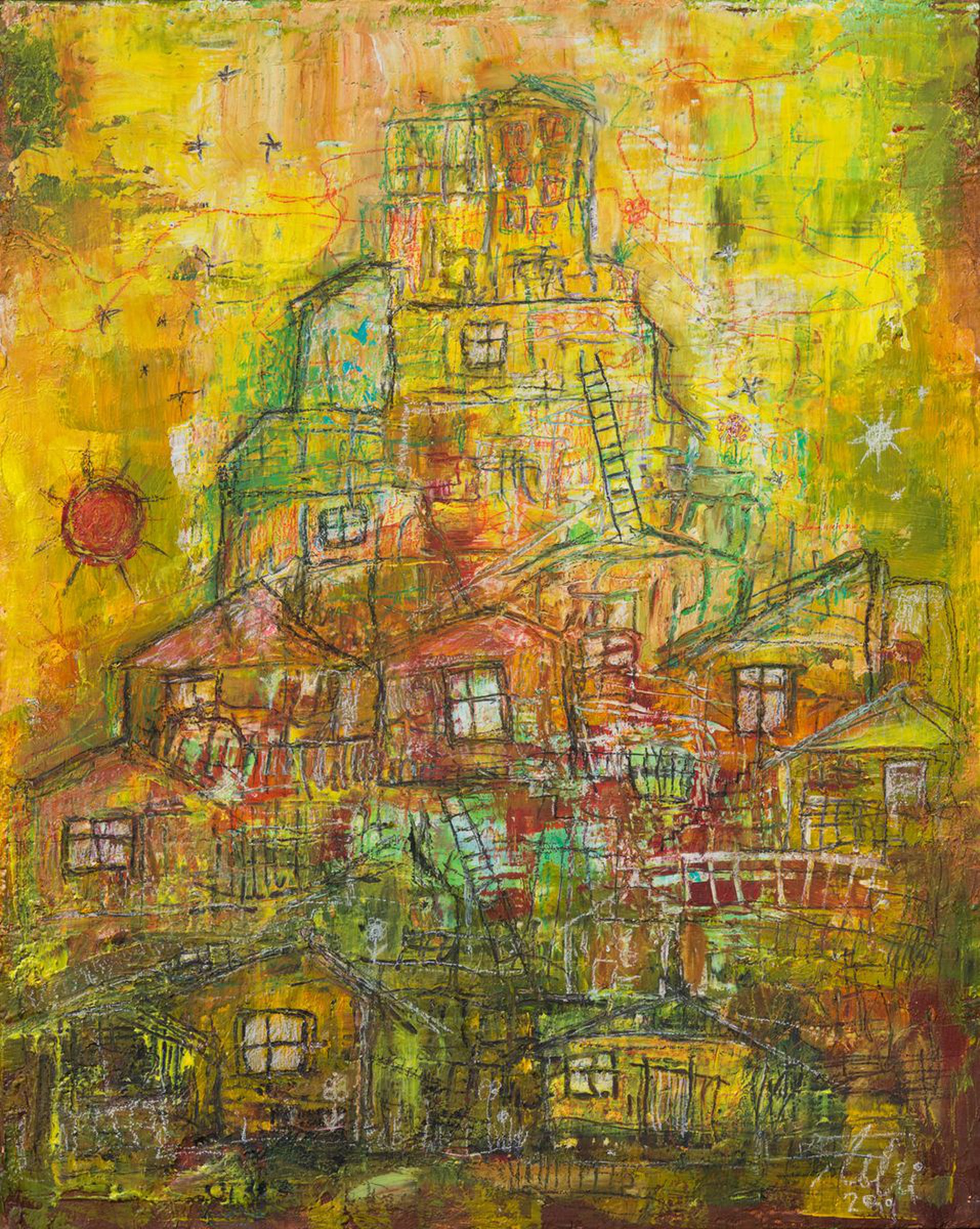 Self Portrait As A Village Acrylic Painting Artfinder