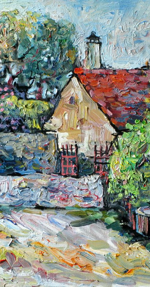 Courtyard in the south of France. by Nikifor Swiristuhin