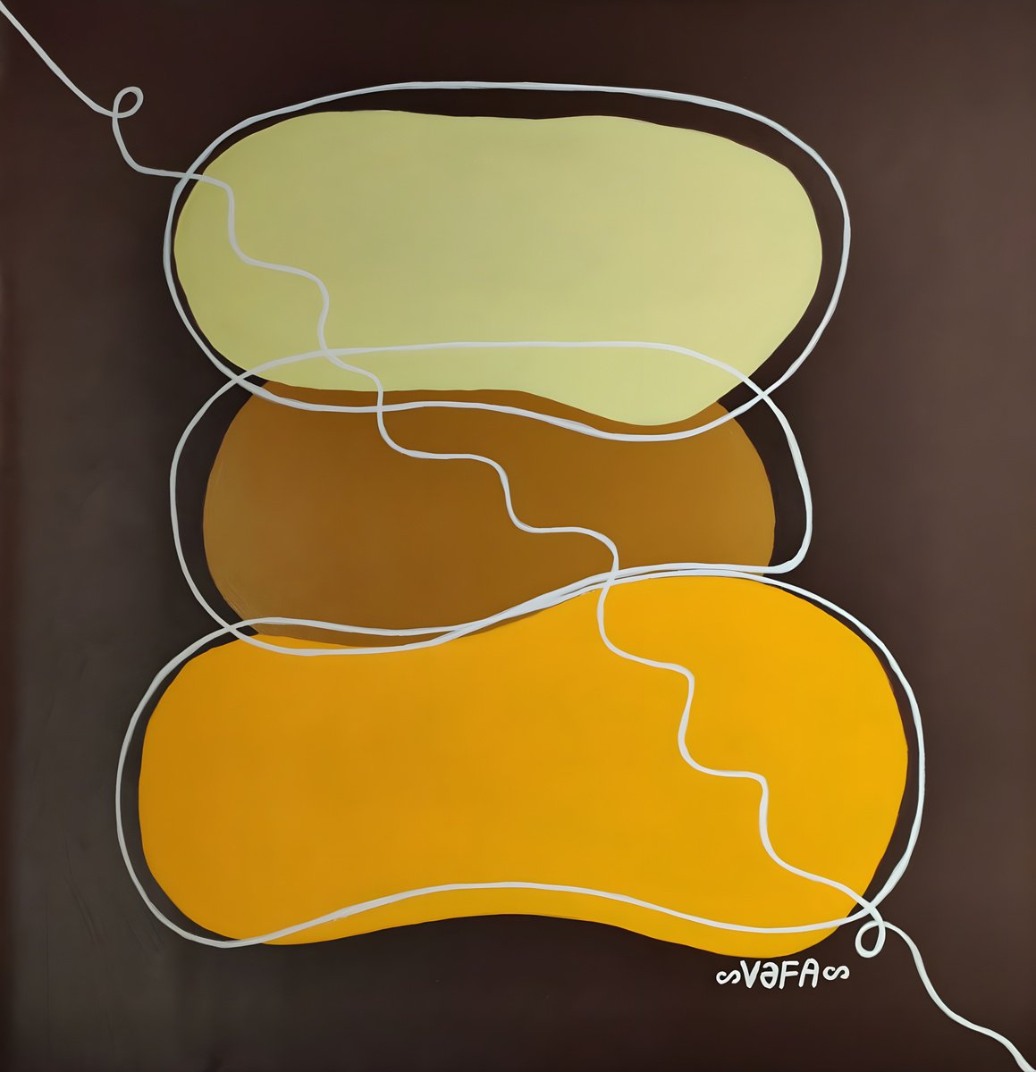 Surrealistic Landscape Acrylic Painting By Vafa Majidli, 26 X 26", Zen Minimalism. Timeless 2, Original Artwork