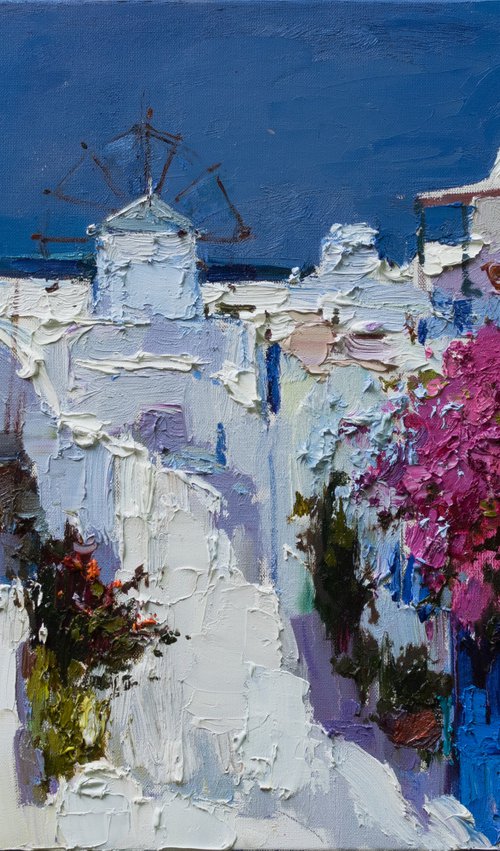 Santorini, Greece - Original landscape painting by Anastasiia Valiulina