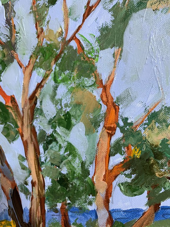 Woman Reading in a Sunlit Grove.