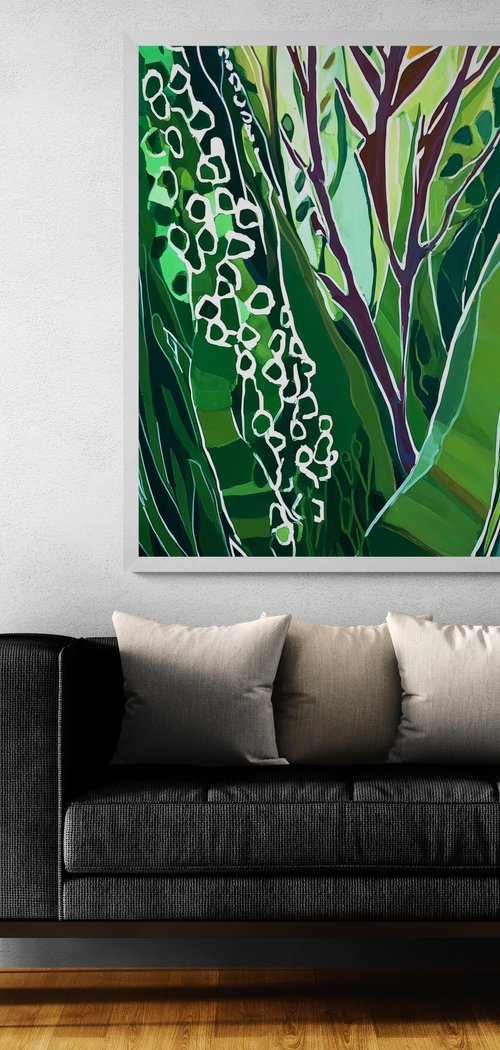 Magic Greenery #4 green painting by V+V Kniazievi