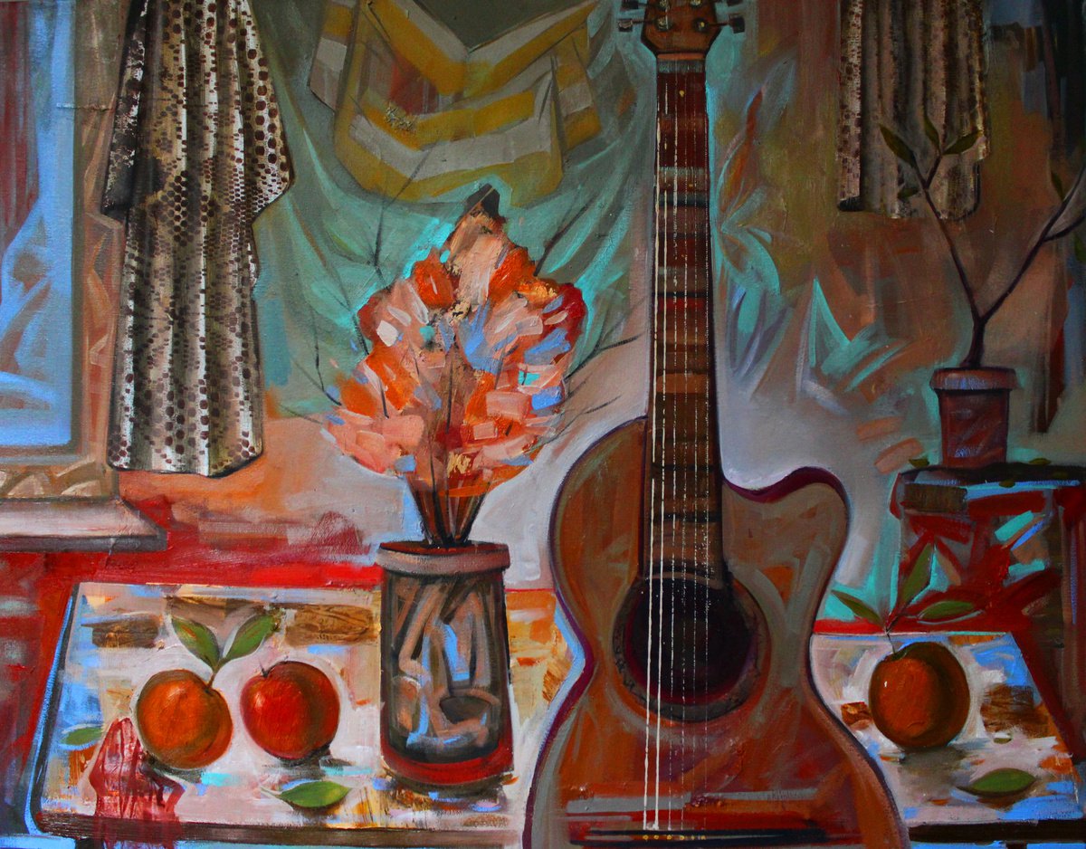 Impressionistic Still Life Oil Painting By Seyran Mejanyan, 35 X 28", Still Life, Original Artwork