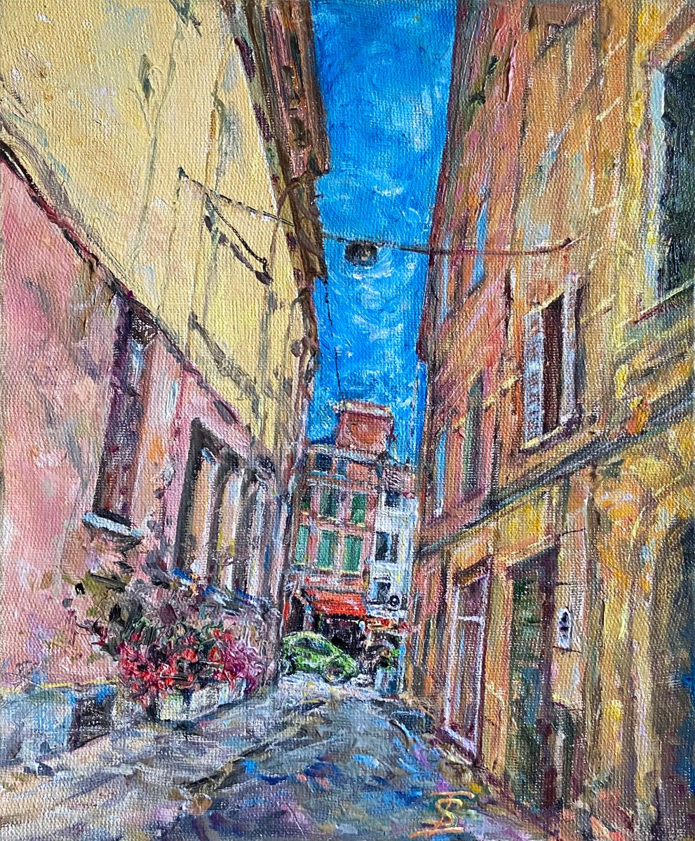 Impressionistic Landscape Oil Painting By Elvira Sesenina, 10 X 12, Summer Morning In Bologna, Original Artwork