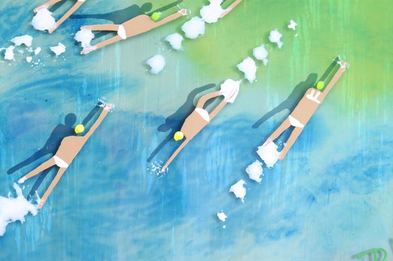 Swimmers 771 · in Epoxy Resin Baracay island Philippines green and blue water