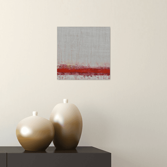 GeoHorizon 125, Small Red & White Painting