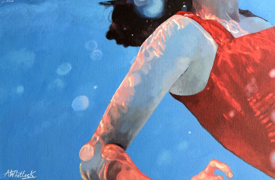Sun Soaked - Large Swimming Painting