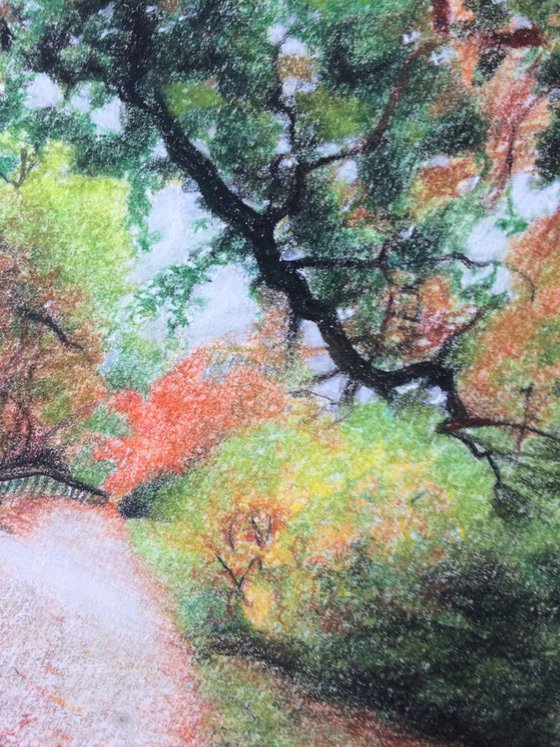 ARBORETUM I pastel drawing