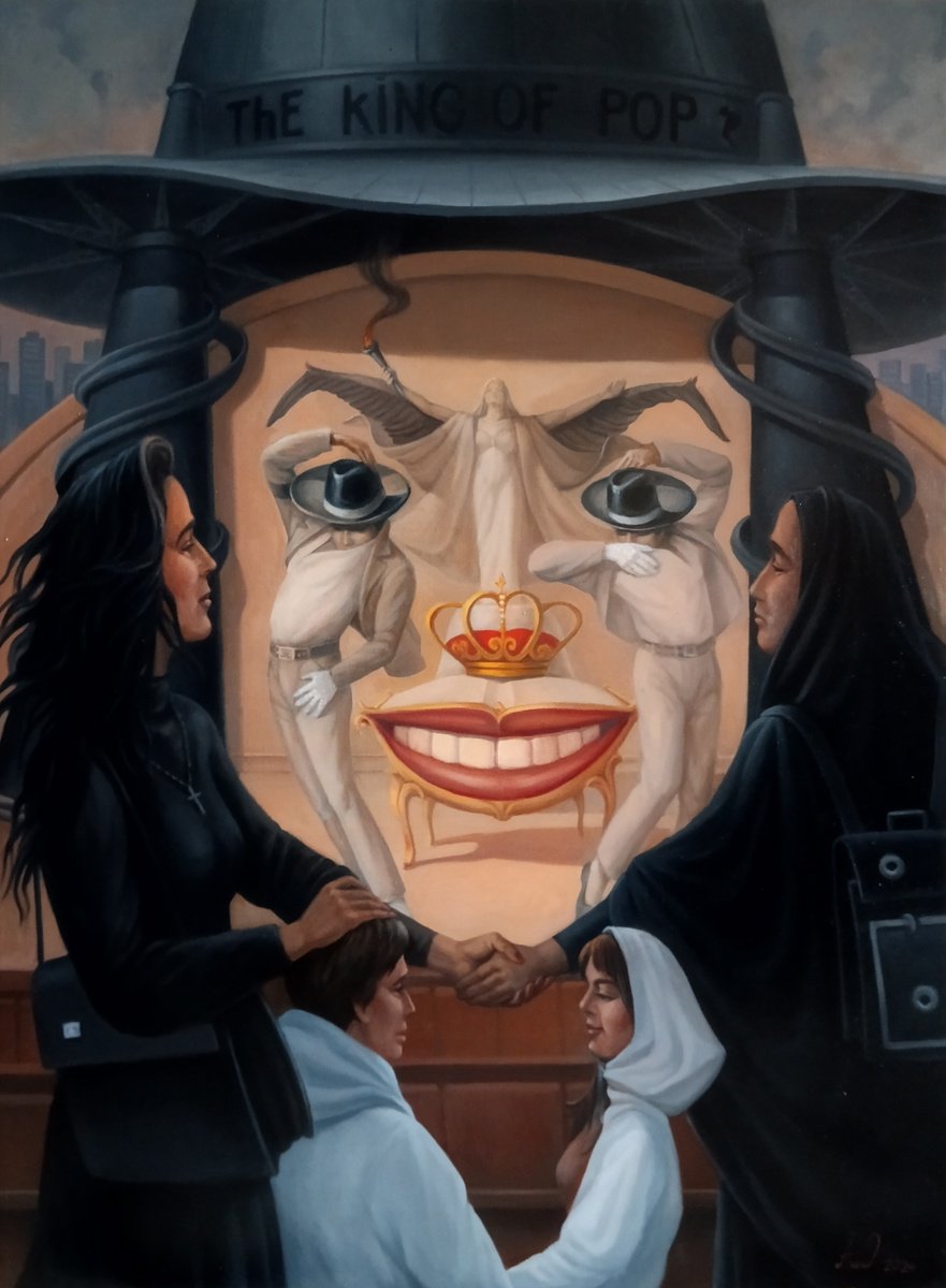 Surrealistic Portrait Oil Painting By Artush Voskanian, 24 X 31, The King Of Pop, Original Artwork