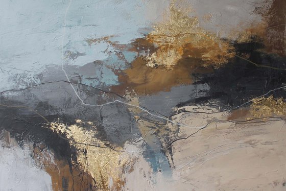 "Delight" Brown gray abstract acrylic