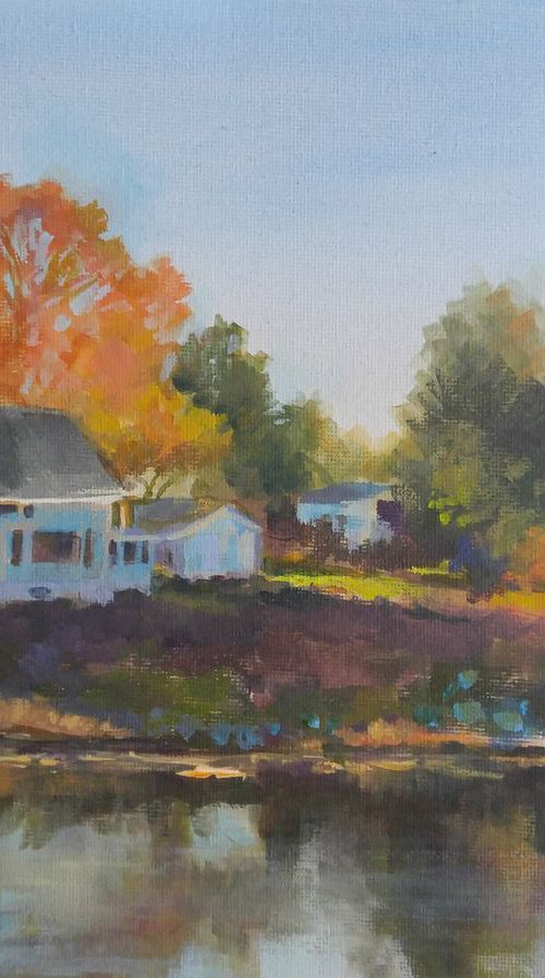 House on the lake (9x12") by Alexander Koltakov