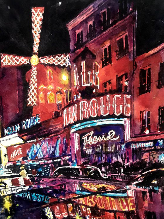 Moulin Rouge at night