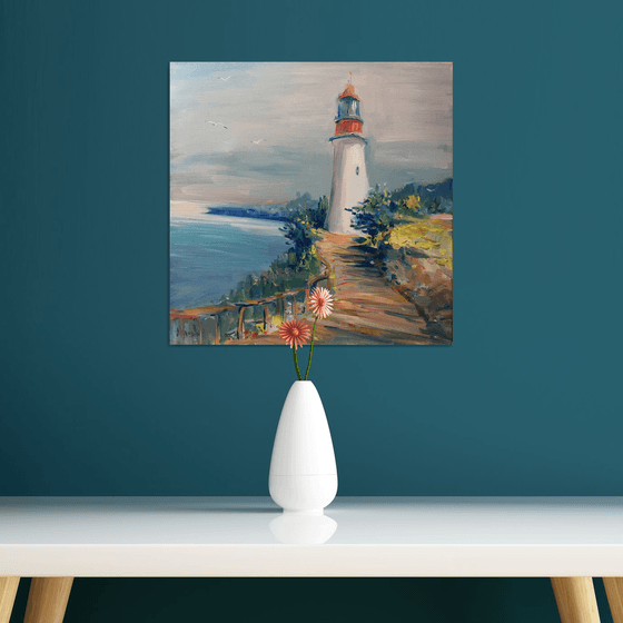 Lighthouse over northeastern coast