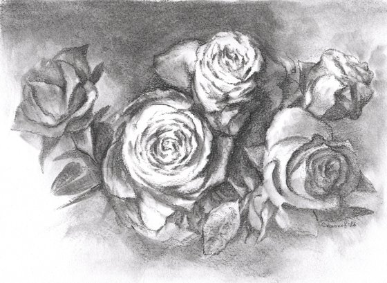 Roses. Sheet 03. Graphite Flowers Series