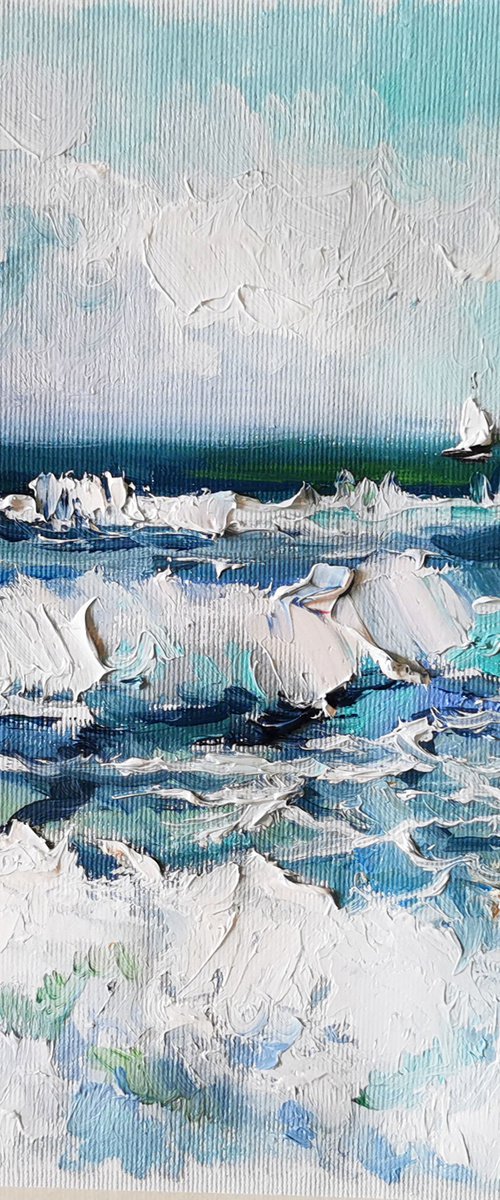 Miniature, Seascape oil painting by Annet Loginova