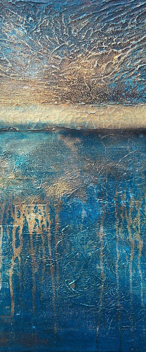 Textured mixed media painting on canvas by Heather Matthews