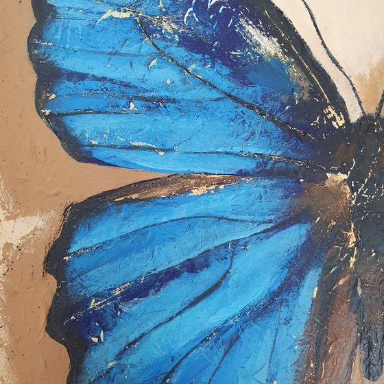 Transformation - small original acrylic painting with butterfly, home decor, gift