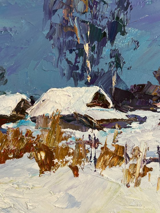 Winter Snow-Covered Village