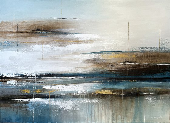 Azure Tide with Golden Accents