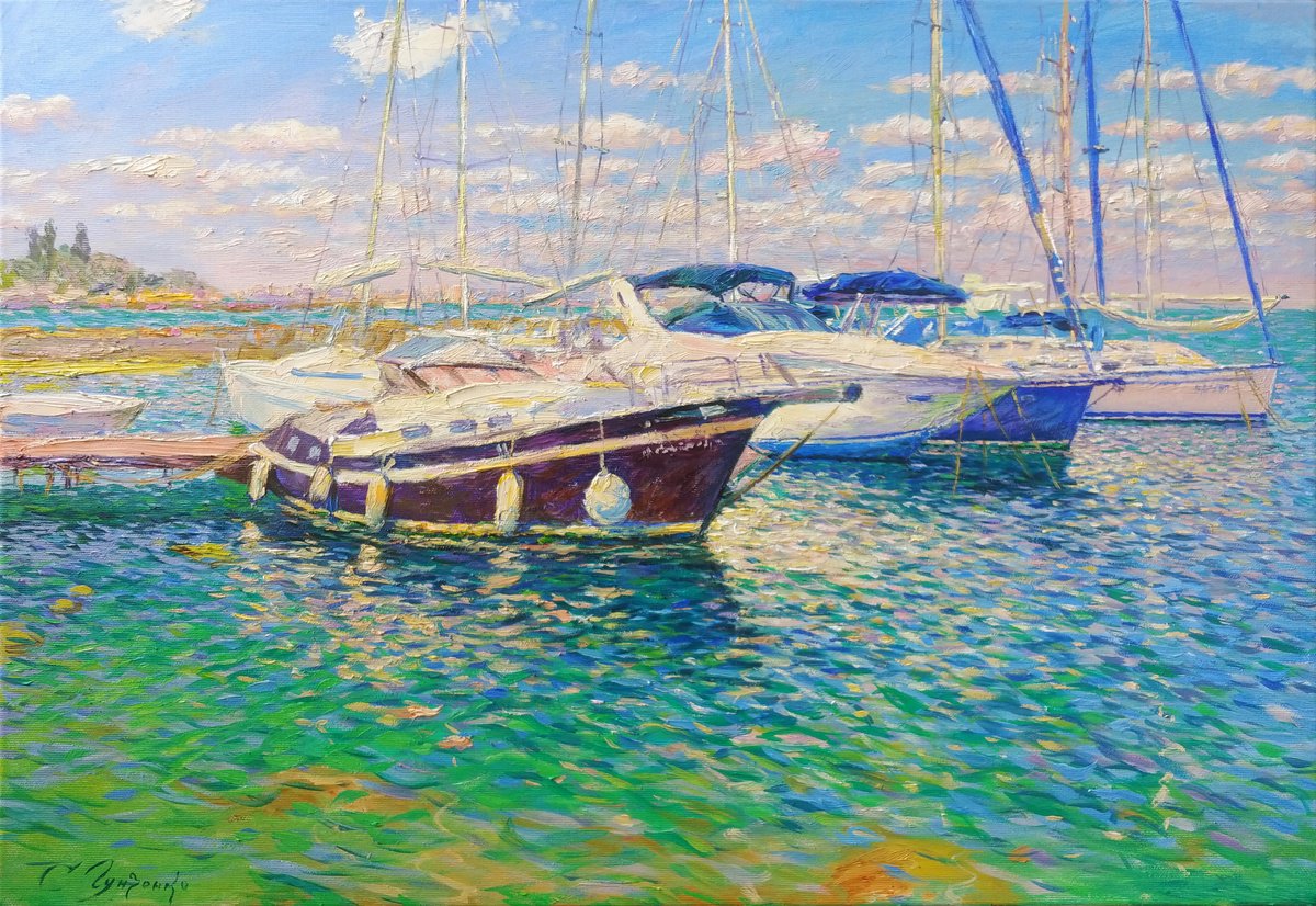 Boats Waiting For The Sails Of Your Dreams By Svitlana Gunchenko, 26 X 18, Artwork For Sale On Artfinder
