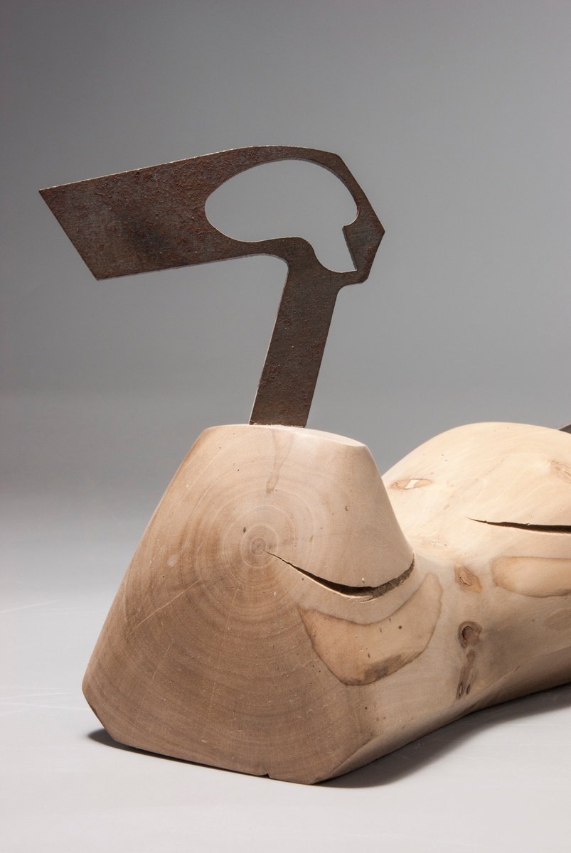 Abstract Portrait Sculpture By Nadiia Otriazha, 15 X 6", Recumbent, Original Artwork