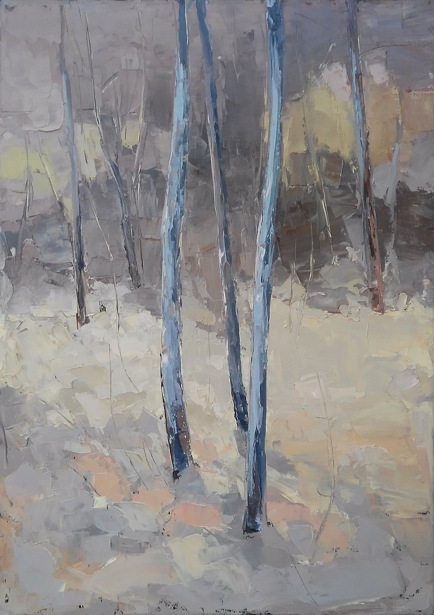 Expressive Landscape Oil Painting By Emilia Milcheva, 20 X 28, Thinking, Original Artwork