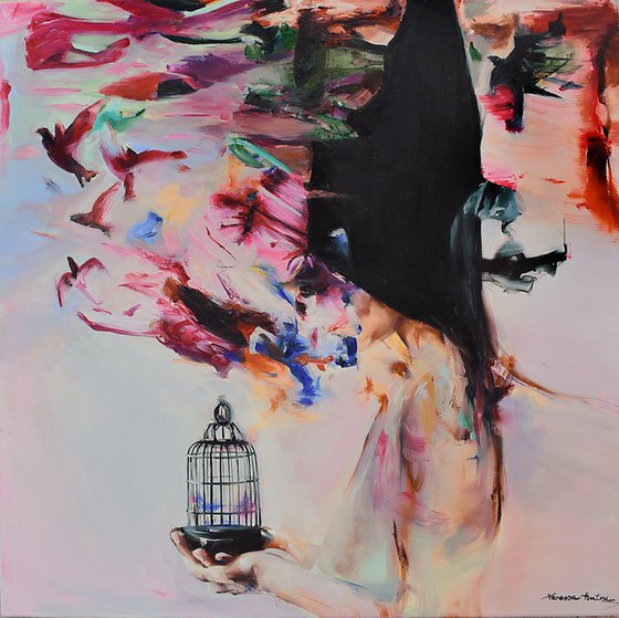 She held the cage gently