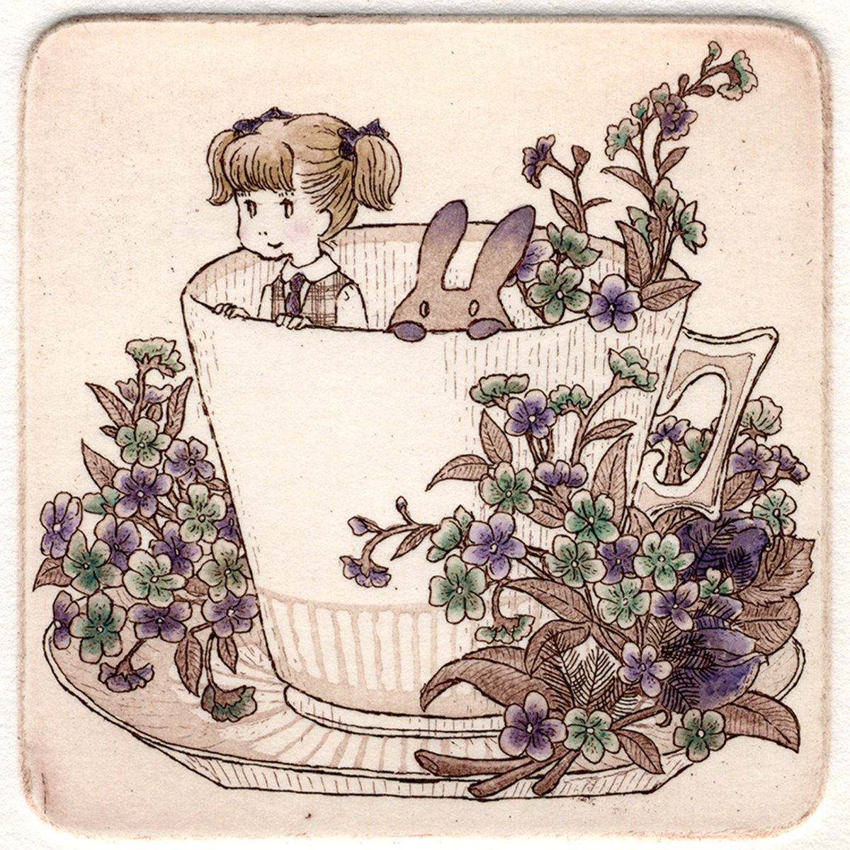 Illustrative Animal Etchings & Engravings By Saeko, 6 X 7", You