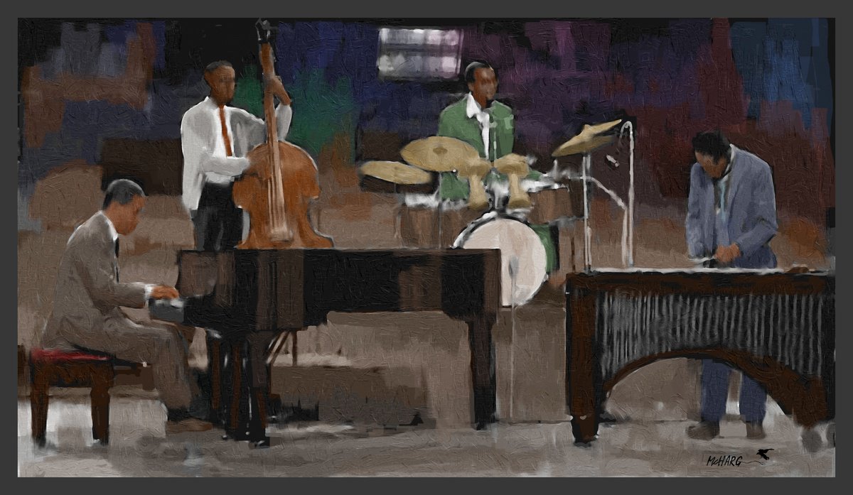 Impressionistic Painting , The Modern Jazz Quartet By Joe Mcharg, 48 X 28, Artwork For Sale On Artfinder