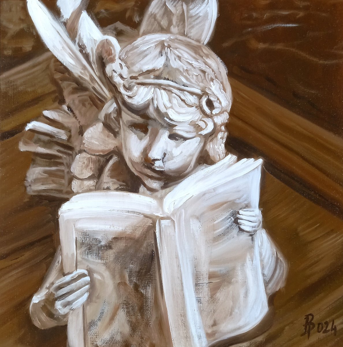 Expressive Still Life Oil Painting By Paolo Borile, 11 X 11", Dream #2, Original Artwork