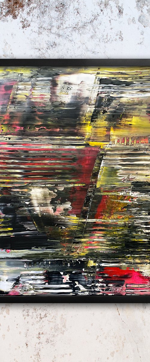 "Voyeuristic" - Original PMS Abstract Acrylic Painting On Plexiglass, Framed - 26" x 26" by Preston M. Smith (PMS)