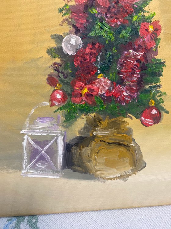 Still life with a Christmas tree