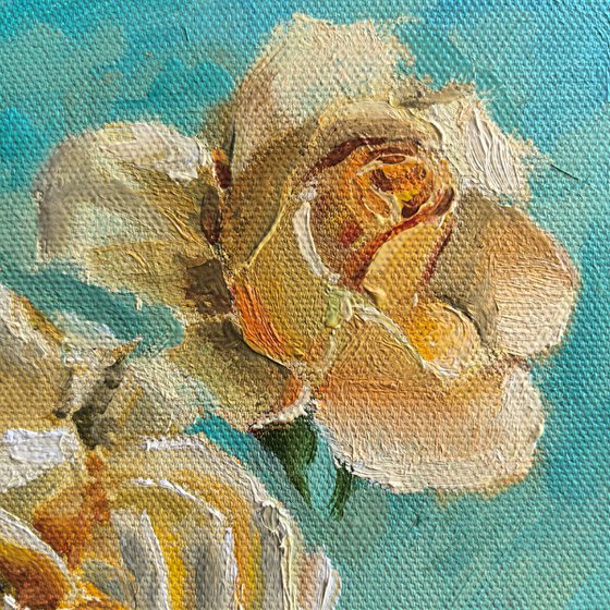 Yellow roses still life