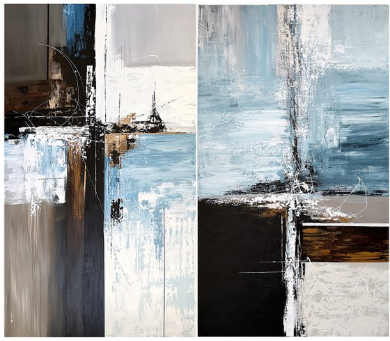 Between Structure and Tide set diptych