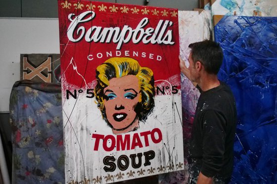 Tomato Marilyn 140cm x 100cm Marilyn Monroe Campbell's Soup Textured Urban Pop Art