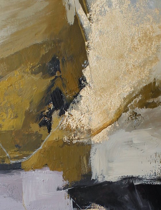 "Ness" Abstract acrylic licak beige brown art