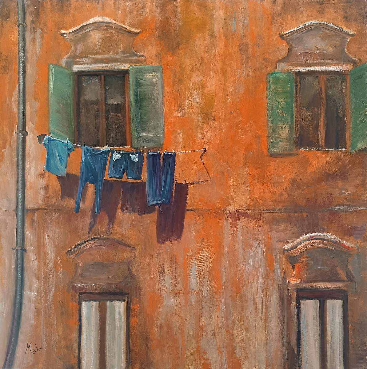 Impressionistic Cityscapes Oil Painting By Isabel Mahe, 28 X 28, Benvenuti In Italia / Venezia, Original Artwork