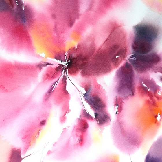 Bright abstract flowers
